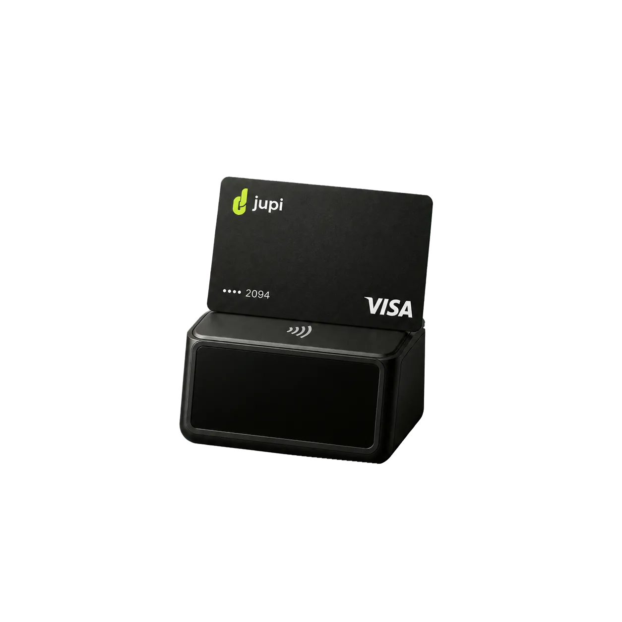 Jupi Visa card and contactless terminal mockup